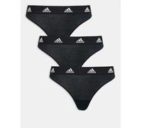 adidas - Confezione da 3 perizomi sportivi in cotone comfort neri-Nero L
