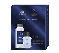 Adidas, Confezione Regalo Uomo UEFA Star Edition, Eau de Toilette 50 ml e Gel Doccia Bagnoschiuma 3in1 250 ml