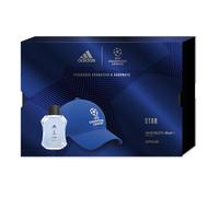 Adidas, Confezione Regalo Uomo UEFA10 Eau de Toilette 100 ml + Cappello Baseball Blu