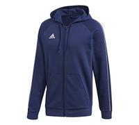 adidas Core 18 Fullzip Hoody Felpa Con Cappuccio, Uomo, dark blue/white, S