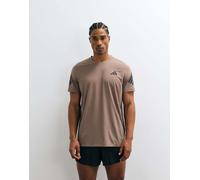 adidas Corsa adi365 T-shirt con 3 strisce sulle maniche in marrone kaki-Verde S