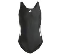 adidas 3-STRIPES C-BACK SWIMSUIT KIDS, Costume intero Bambina, Black/White,