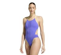 adidas Performance - Ripstream - Costume da bagno viola solare con 3 strisce e laccetti sul retro W30