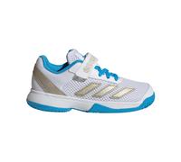 adidas Unisex - Bambini e Ragazzi Courtflash Kids Comfort Closure Tennis Shoes, Ftwr White/Cyber Met./Lucid Aquamarine, 33 1/2 EU