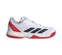 adidas Courtflash Kids Tennis Shoes, Scarpe, Cloud White/Core Black/Lucid Red, 33 EU