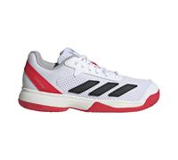 adidas Courtflash Kids Tennis Shoes, Scarpe, Cloud White/Core Black/Lucid Red, 23 EU
