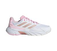 adidas Courtjam Control 3 Tennis Shoes, Scarpe Donna, Cloud White/Silver Metallic/Lucid Pink, 39 1/3 EU