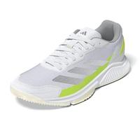 adidas Courtquick W Padel, Scarpe Donna, Cloud White/Silver Metallic/Lucid Lemon, 42 2/3 EU