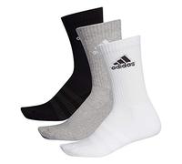 Adidas Cush CRW 3Pp Calzini, Unisex - Adulto, Medium Grey Heather/Medium Grey Heather/Black, XL