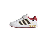adidas Disney Mickey Mouse Grand Court Shoes Kids, Scarpe Unisex-Bambini, Cloud White/Core Black/Bold Gold, 35 EU