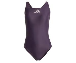 adidas Donna 3 Bar Logo Swimsuit, Aurora Black / Preloved Fig, 42