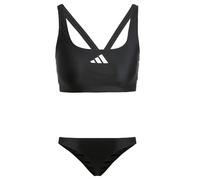 Adidas Donna 3 Stripes V-Back Bikini, Black/White, 34
