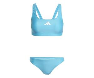 adidas Donna 3 STRIPES V-BACK BIKINI, Lucid Cyan / White, 32