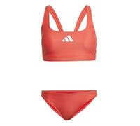 adidas Donna 3 Stripes V-Back Bikini, Semi Lucid Red/White, 34