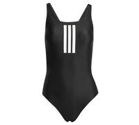 adidas Donna 3 Stripes V-Back Swimsuit, Black/White, 26