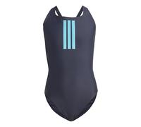 adidas Donna 3 Stripes V-Back Swimsuit, Legend Ink/Lucid Cyan, 42