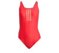 adidas Donna 3 Stripes V-Back Swimsuit, Pure Ruby/Lucid Red, 38