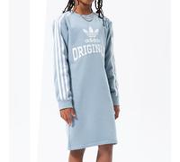Adidas Donna Abito Sweat Dress Pullover Sweatshirt Minidress Trefoil Blu/Verde