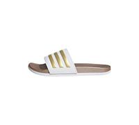 adidas Donna Adilette Comfort Slides, Cloud White/Cloud White/Matte Gold, 44.5 EU