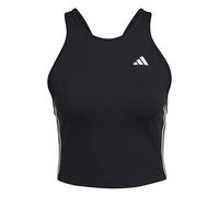 adidas Donna AEROREADY Made for Training 3-Stripes Crop Tank Top, Black/White, L