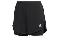 adidas Donna AEROREADY Made for Training Minimal Two-in-One Shorts, Black/White, XXS