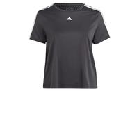 adidas Donna AEROREADY Train Essentials 3-Stripes Tee (Plus Size), Black/White, XL Plus