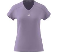 adidas Donna AEROREADY Train Essentials Minimal Branding V-Neck Tee, Powder Plum/White, S