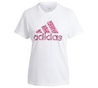 adidas Donna Animal Print Graphic Tee, White, XS