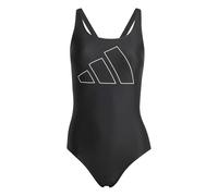 adidas Donna Big Bars Swimsuit, Black/White, 30