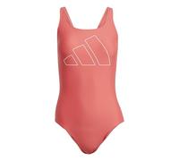 adidas Donna Big Bars Swimsuit, Semi Lucid Red/White, 38