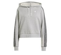 Adidas Donna Essentials 3-Stripes Animal Print Relaxed Hoodie, Medium Grey Heather/Grey, XS