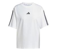 adidas Donna Essentials 3-Stripes Boyfriend Shirt, White/Black, L