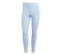 adidas Donna Essentials 3-Stripes Cotton Leggings, Glow Blue/White, S