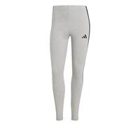 adidas Donna Essentials 3-Stripes Cotton Leggings, Medium Grey Heather/Black, S