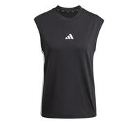 adidas Donna Essentials 3-Stripes Cotton Lifestyle Tank, Black/White, XL