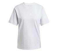 adidas Donna Essentials 3-Stripes Cotton Shirt, Light Grey Heather/White, M