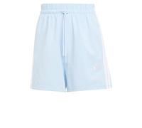 adidas Donna Essentials 3-Stripes Cotton Shorts, Glow Blue/White, XS