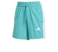 adidas Donna Essentials 3-Stripes Cotton Shorts, Powder Teal/White, XS