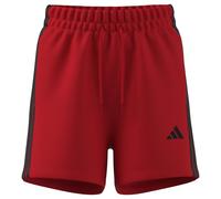 adidas Donna Essentials 3-Stripes Cotton Shorts, Pure Ruby/Black, XS
