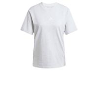 Adidas Donna Essentials 3-Stripes Cotton T-Shirt, Light Grey Heather/White, S