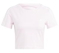 adidas Donna Essentials 3-Stripes Crop Tee, Clear Pink, XXS