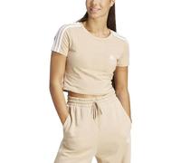 adidas Donna Essentials 3-Stripes Crop Tee, Magic Beige, XXL
