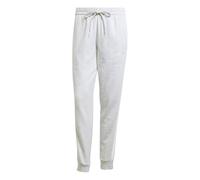 adidas Donna Essentials 3-Stripes Fleece Slim Pants, Light Grey Heather/White, L