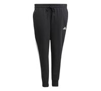 adidas Donna Essentials 3-Stripes Fleece Slim Pants (Plus Size), Black/White, XL Plus