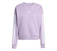 adidas Donna Essentials 3-Stripes Fleece Sweatshirt, Powder Plum/White, XS