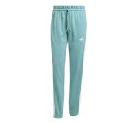 adidas Donna Essentials 3-Stripes French Terry Cuffed Pants, Powder Teal/White, XL