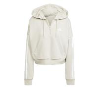 adidas Donna Essentials 3-Stripes French Terry Quarter-Zip Hoodie, Wonder Alumina/White, M