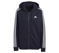 adidas Donna Essentials 3-Stripes French Terry Regular Full-Zip Hoodie, Legend Ink/White, XS