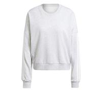 adidas Donna Essentials 3-Stripes French Terry Sweatshirt, Light Grey Heather/White, S