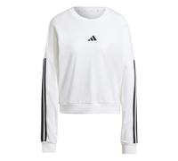 adidas Femme Essentials 3-Stripes French Terry Sweatshirt, White/Black, L